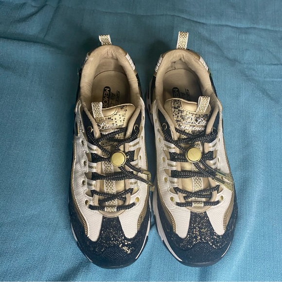 Skechers D’lites glamorous limited edition gold/white/black womens size 8 - Picture 4 of 13